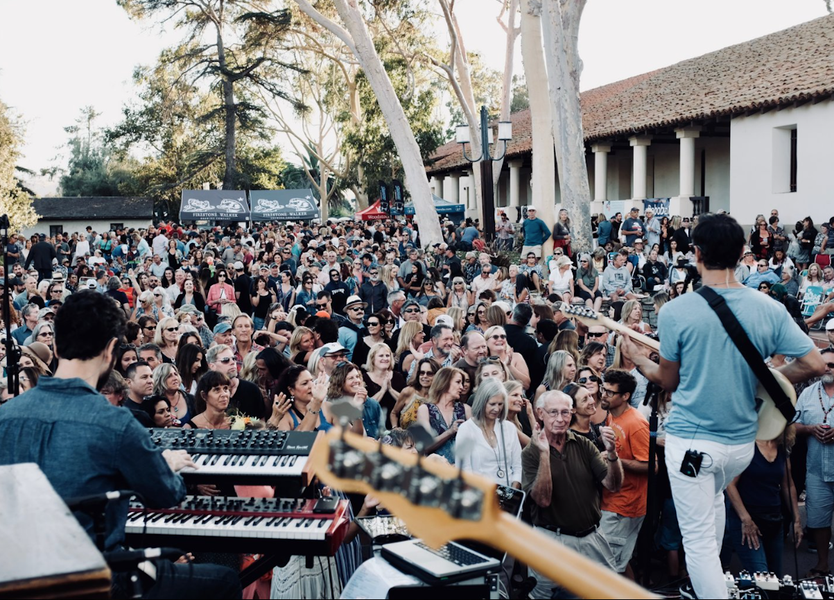 Castillo performs with his band at Mission Plaza