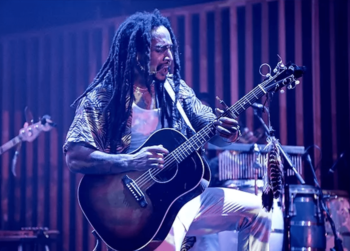Dante Marsh performs on stage with is band