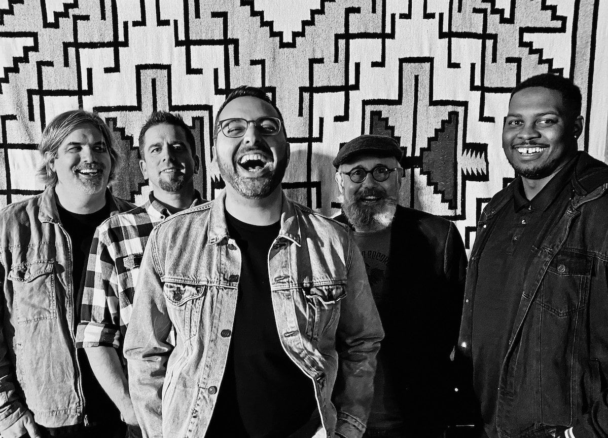 Band photo in black and white