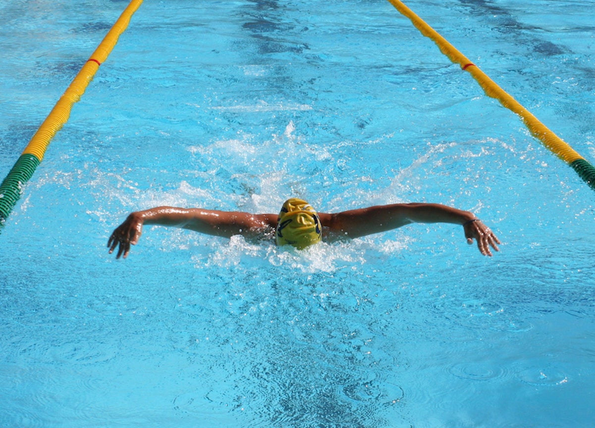 Cal Poly swimmer hits the water for some laps