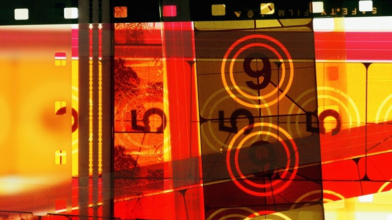 A collage of film strips.