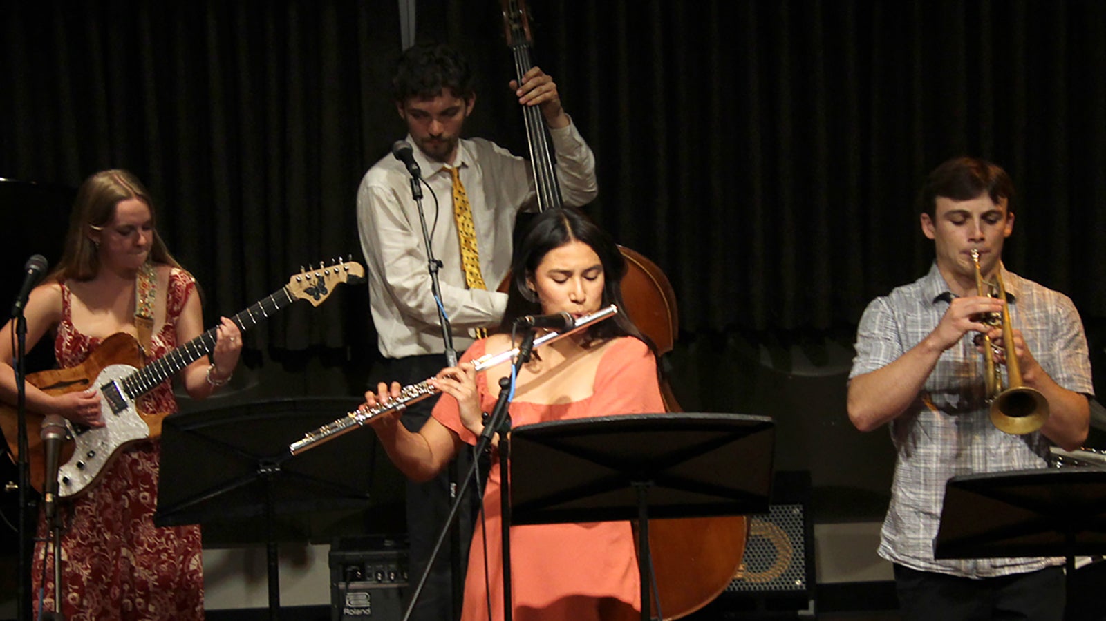 Cal Poly Jazz Combos students performing on stage.