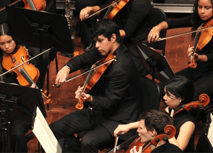 Member of the Cal Poly Symphony in concert