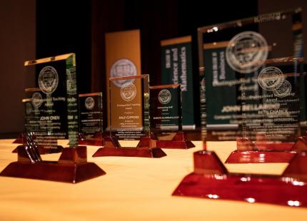 Fall Convocation faculty and staff award table