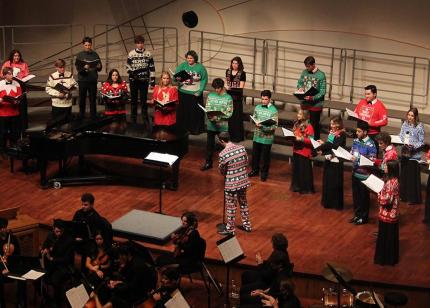 Members of the Cal Poly Choirs perform at the at the annual Holiday Kaleidoscope concert