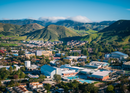 Aerial view of Cal Poly campus.