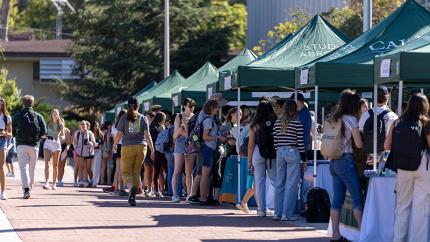 Students attending the Study Aboard Fair at Cal Poly.