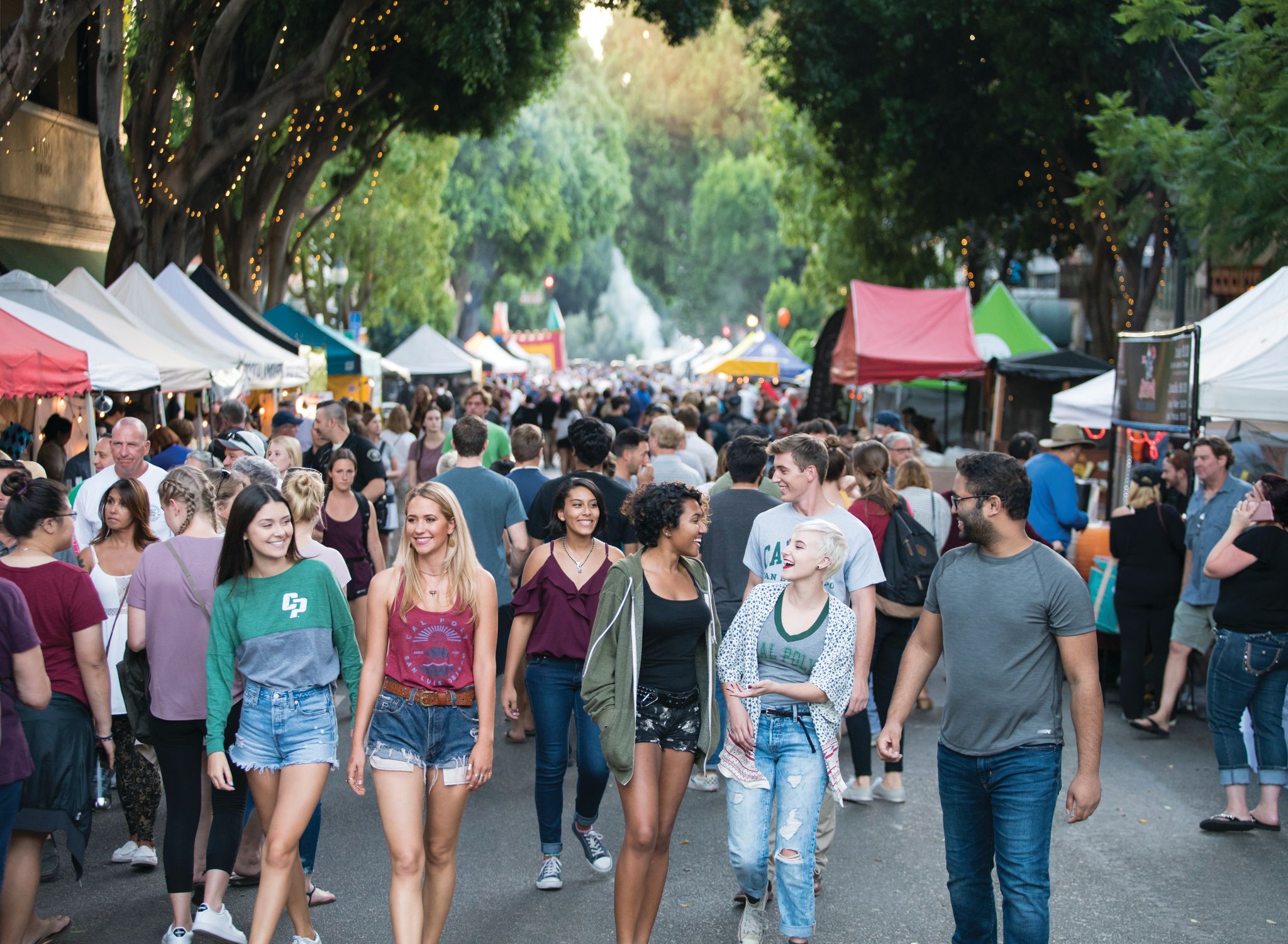 Cal Poly students at downtown Farmers' Market