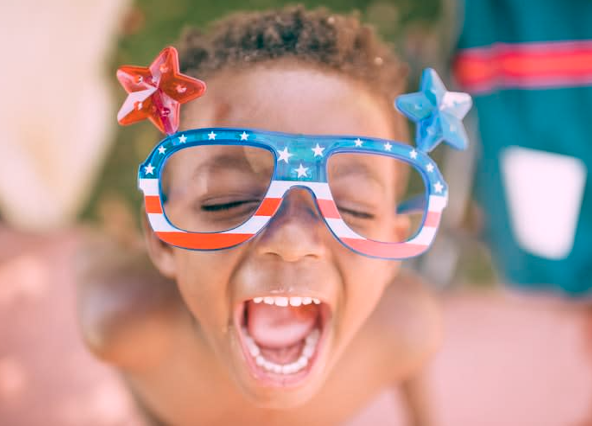 Child having a great time at July 4th event