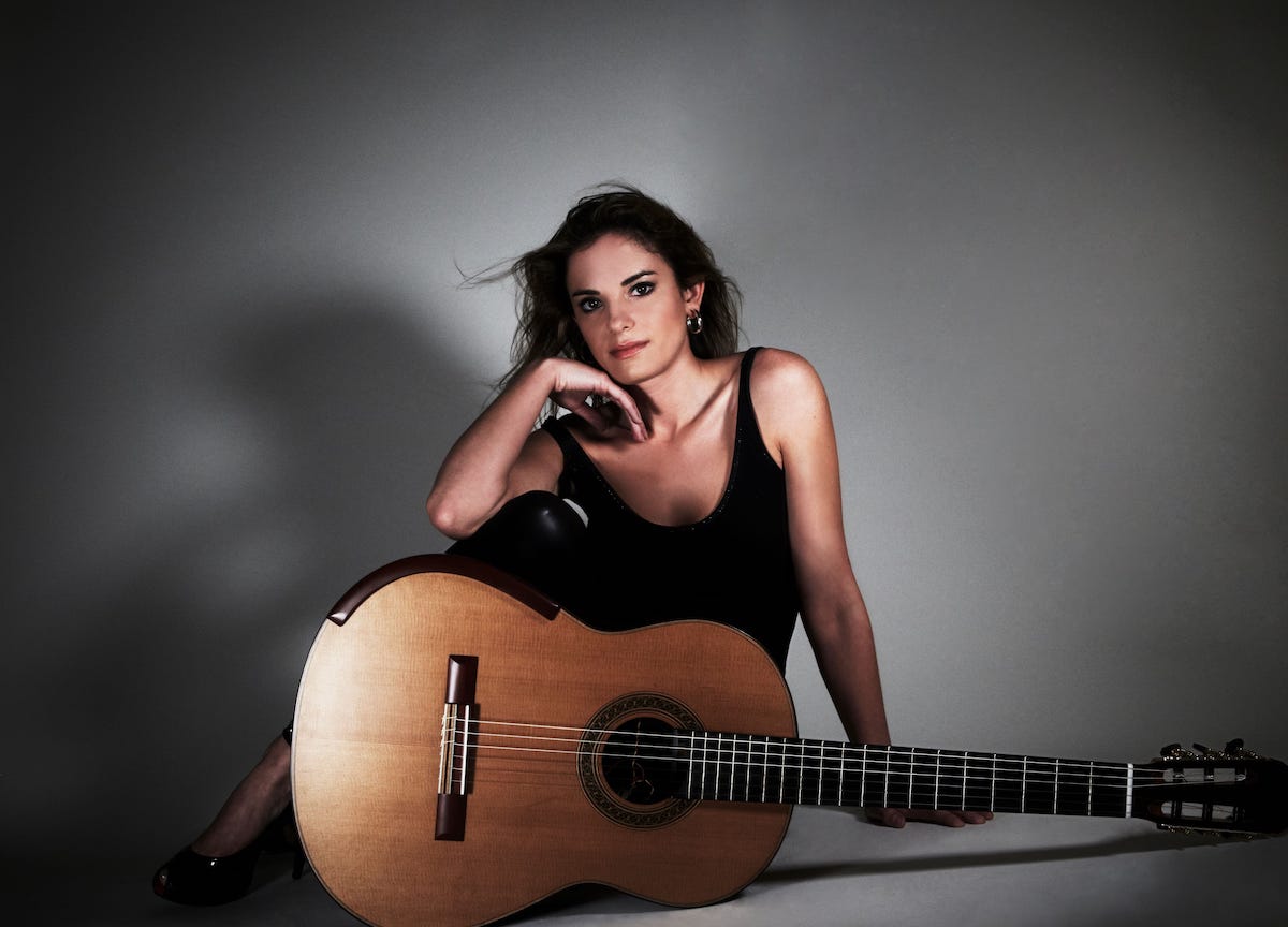 Ana Vidovic poses with her guitar