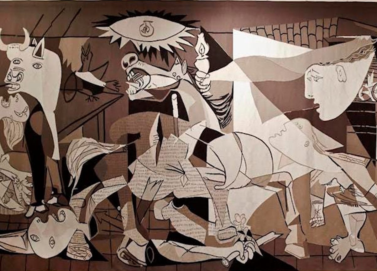A portion of Picasso's painting "Gernika"