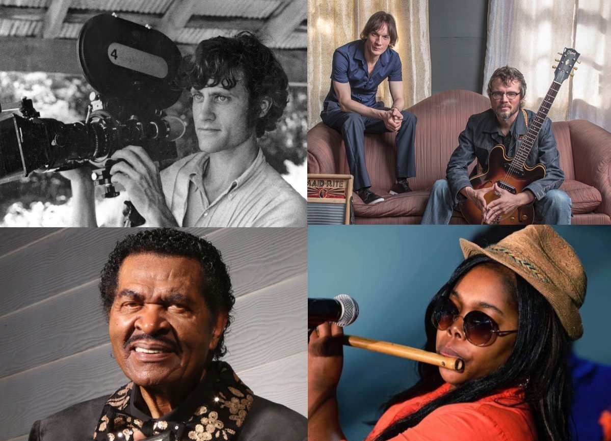 Collage of Voices of Mississippi artists Bobby Rush, Sharde Thomas, and Luther and Cody Dickinson
