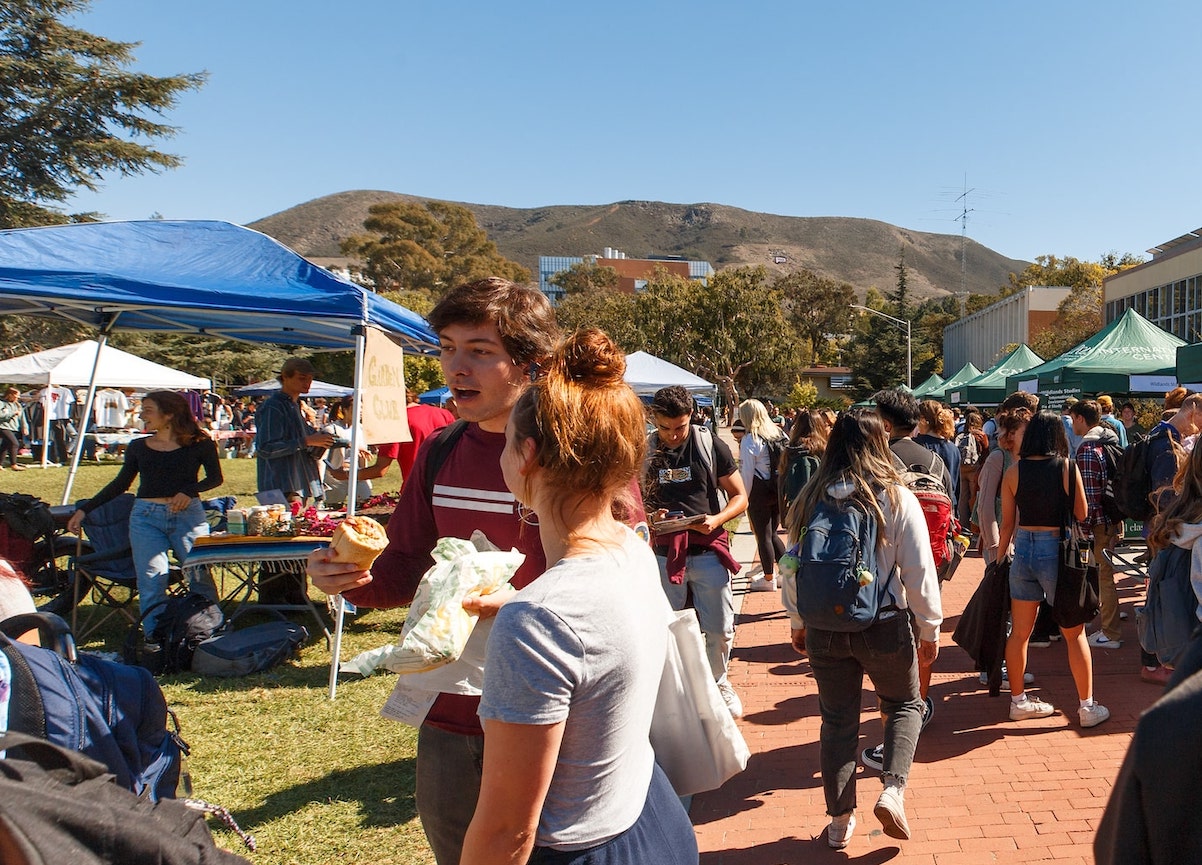 Students networking at Dexter Lawn fair