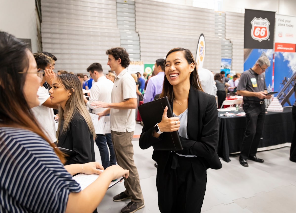 Cal Poly students seek employment opportunities at career fair from nearby employers