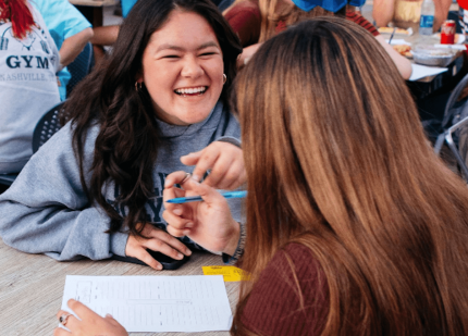 Cal Poly students enjoying a game of trivia.