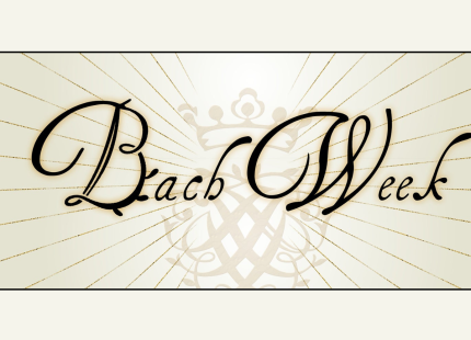 Bach Week with a crown graphic behind.